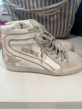 GOLDEN GOOSE Women’s White & Gray High-Top Sneakers